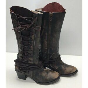 Freebird by Steven Boots Lace Up Back Side Zippers Women’s Size 10
